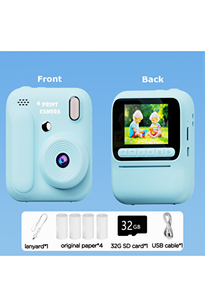 choice2 كاميرا فورية للأطفال، سعة 32 جيجابايت، طباعة ملونة، دقة 1080 بكسل، طب...