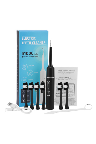 Choice فرشاة أسنان كهربائية سوداء بستة رؤوس، فرشاة أسنان كهربائية سونيكية بقو...