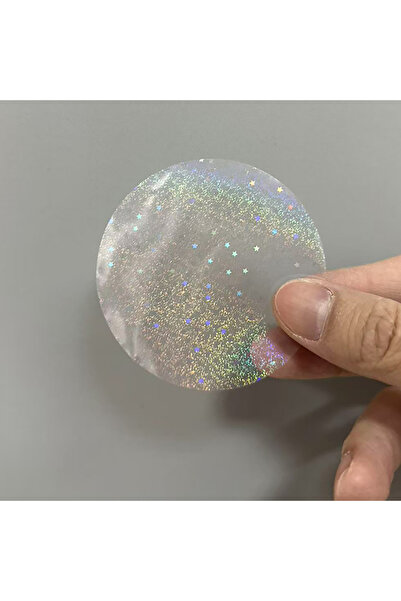 Choice3 100 قطعة من أغشية حماية الشارات الشفافة بنمط نجمة ليزرية، مقاس 58 مم.