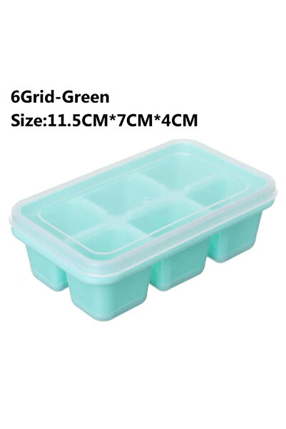 Choice11 قالب مكعبات ثلج كبير الحجم من السيليكون الغذائي، مكون من 6 مربعات خض...