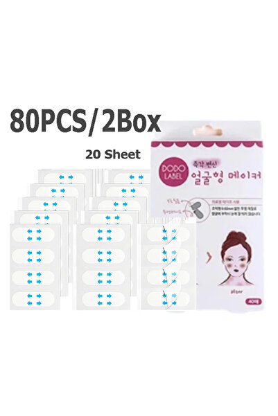 Choice1 80 قطعة، 30/20/10 أوراق، لاصق شد الوجه على شكل حرف V، لاصق مكياج غير ...