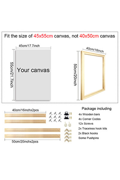 Choice9 40x50cm Natural Solid Wood 24 Sizes DIY Wood Frame Kit for Canvas Oil...