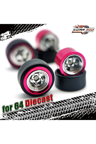Choice22 FG00031 1/64 Wheels For Model Car with Tires Metal Rims Electroplati...