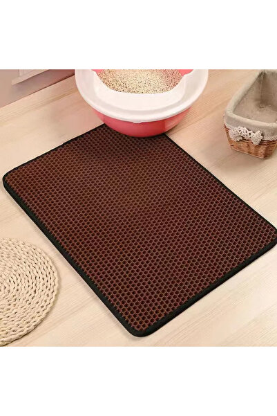 Choice17 سجادة رمل للقطط بلون القهوة، مقاس 60×90 سم، مع هدية ، مزدوج ، مقاومة...