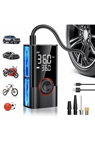 iBLU smart Compresor Auto Wireless, Umflare Rapidă 25L/min, Dublu Cilindru, 1...