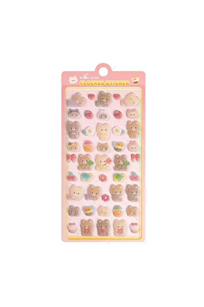 Choice6 BSC-03 1 pc/6 pcs Cartoon Animals Flocked 3D Relief Stickers Journali...