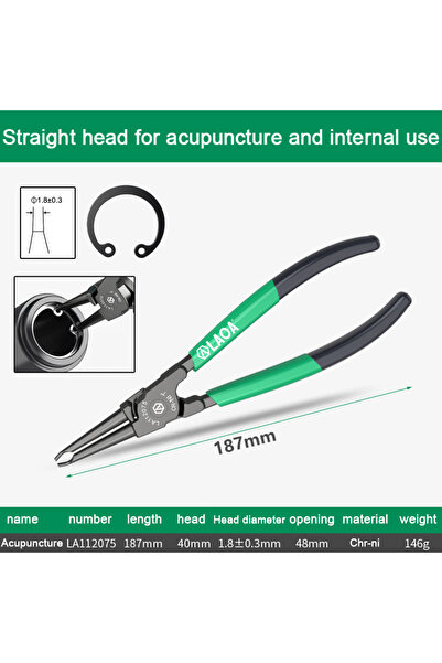 Choice4 LA112075 1pc LAOA 7 inch Internal External Pliers Retaining Clips Por...