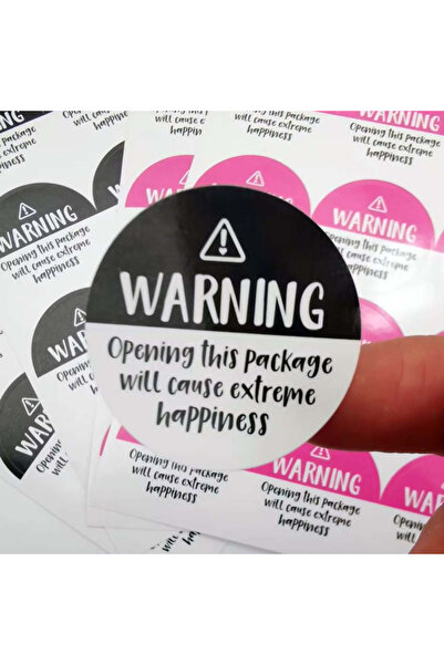 Choice3 120 قطعة ملصقات تحذيرية لطيفة باللونين الأسود والوردي، مقاس 1.5 بوصة،...