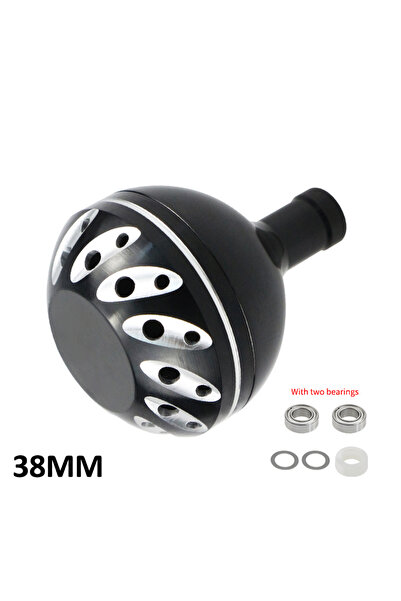 Choice5 مقبض صيد معدني من سبيكة معدنية، فضي وأسود، مقاس 38 مم، من EKfan، بقيا...