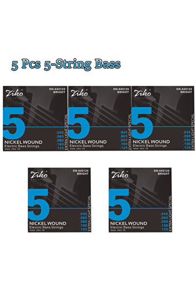Choice5 مجموعة من 5 قطع من أوتار جيتار البيس الكهربائي ZIKO، 5 أوتار، 5/10 أو...