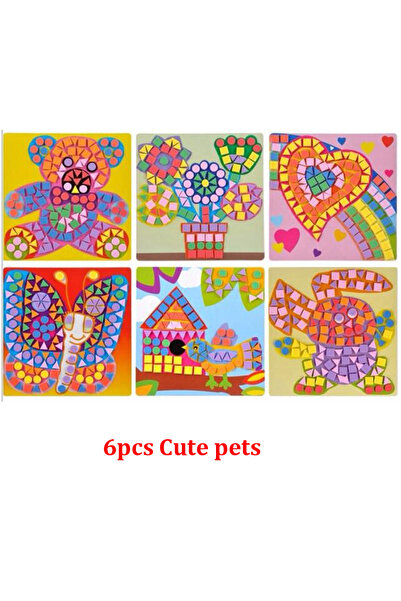 choice2 6pcs cute pet 6PCS/Set 3D Kids EVA Sticky Mosaics Puzzle DIY Foam EVA...