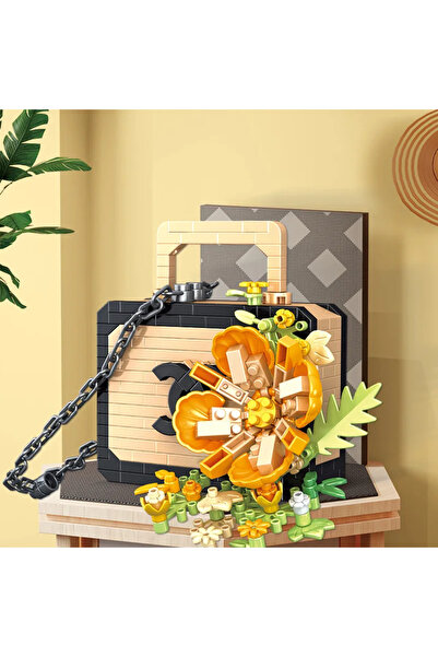 Choice5 1078 حقيبة سلة زهور لغة الزهور فتاة قطع مجمعة مكعبات بناء لعبة زينة