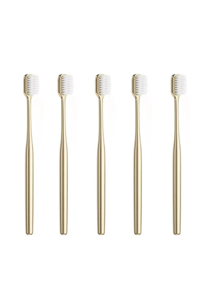 choice2 فرشاة أسنان فاخرة ناعمة للرجال والنساء والبالغين، مطلية بالذهب والفضة...