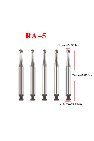 Choice6 علبة من 5 قطع من مثاقب كربيد التنجستن للأسنان، منخفضة السرعة، دائرية،...