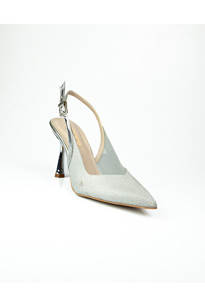 MİSS PARK MODA Γυναικεία βραδινά παπούτσια με τακούνι 3006 Silver Glitter