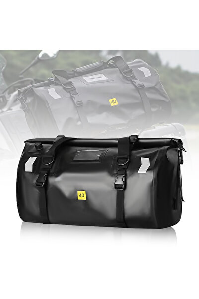 Choice8 حقائب خلفية سوداء مقاومة للماء للدراجات النارية، سعة 40 لترًا، بدون ش...