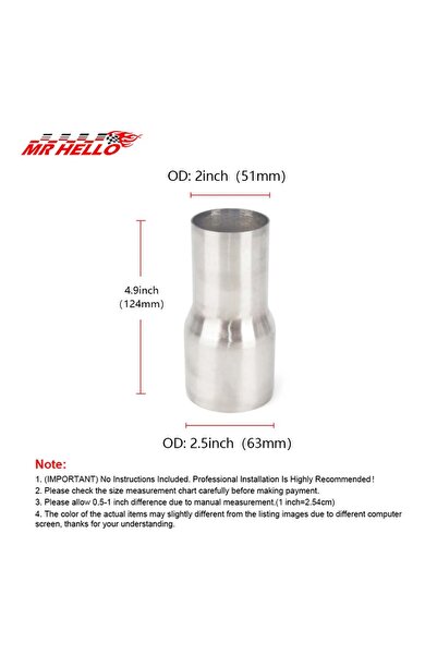 Choice4 51MM-63MM 51mm 63mm 57mm 76mm Universal Stainless Steel Car Exhaust R...