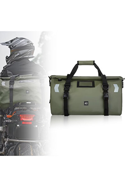 choice2 حقائب خلفية للدراجات النارية، خضراء اللون، سعة 40 لترًا، بدون شعار، م...