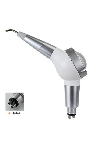 Choice4 جهاز تلميع الأسنان الهوائي الأبيض ذو 4 فتحات، يعمل بتقنية السفع الرمل...