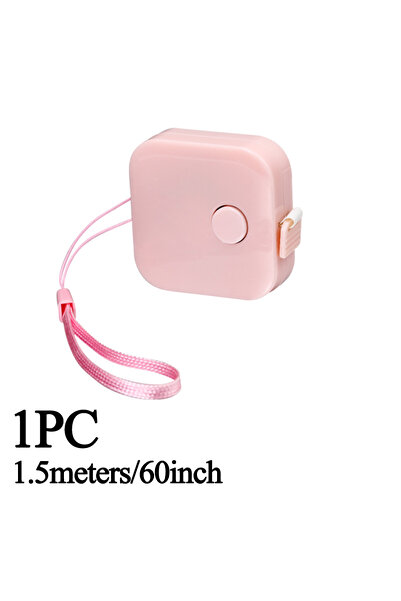 Choice19 شريط قياس صغير قابل للسحب بطول 1.5 متر، مربع الشكل، وردي اللون، قطعة...