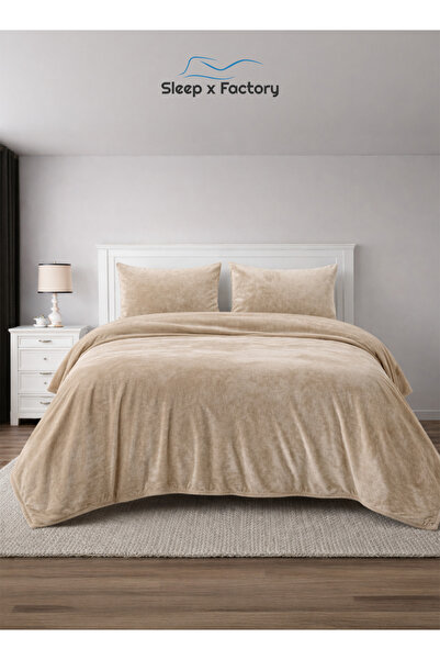 Sleep x Factory 3-Piece Velvet Comforter Set 200x240 cm – Soft Luxury Bed Set...