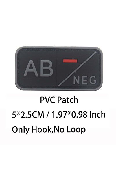 Choice17 شارة صغيرة رمادية 15-GRAY AB NEG مع خطاف، شارات PVC لفصائل الدم A B ...