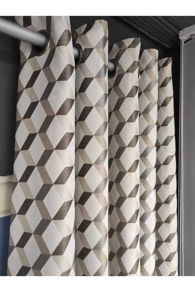 Evcimenhome Rustic Curtain (Lined) Polyester Fabric. Eyelet Metal Ring 170Cmx...