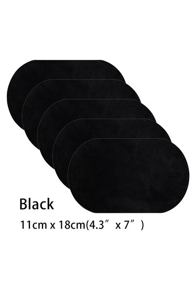 choice2 Black 5pcs Iron On Patches 5 Pcs Repair Patches 8 Colors Oval Faux Su...
