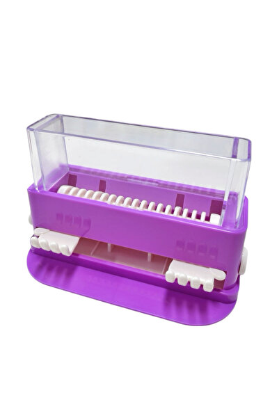 choice2 علبة توزيع فرشاة أسنان دقيقة أرجوانية اللون، حامل تخزين أعواد فرشاة أ...