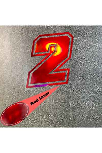 Choice12 ملصق رقم 2 أحمر ليزري مقاوم للماء للدراجات النارية، ارتفاع 10 سم، HL...