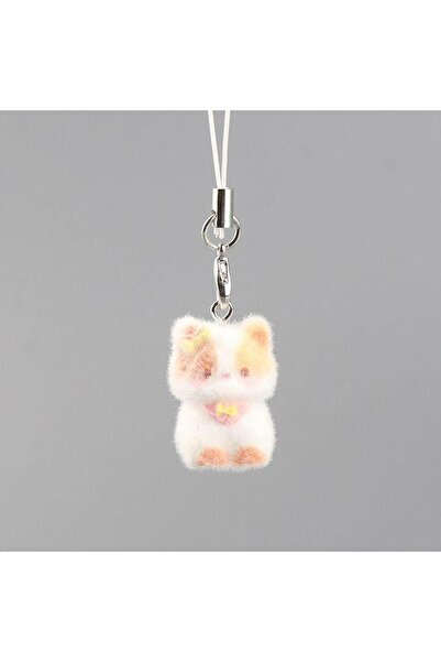 Choice6 سلسلة مفاتيح قطة وبري من القطيفة من KOQZM A4، قلادة على شكل حيوان متح...