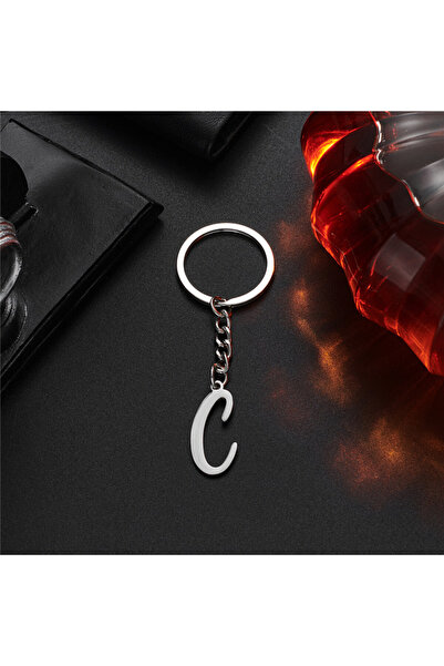 Choice22 سلسلة مفاتيح معدنية بتصميم حرف A-Z، حامل مفاتيح، سلسلة مفاتيح سيارة ...