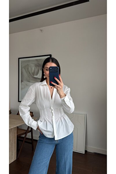 sinemkivanc co KORSE BEL DETAYLI GÖMLEK