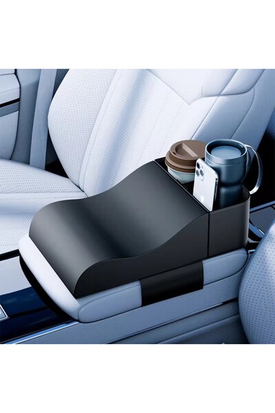 choice2 cup holder Car Armrest Box Height Pad Universal Leather Armrest Cushi...