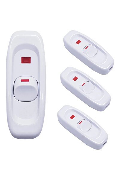 Choice1 white 4pcs 4PCS Inline Cord Switch Appliance Button On/Off 10A 12V In...