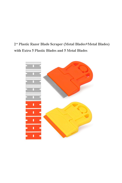 Choice3 Kit 12pcs Mini Plastic Razor Blade Scraper Glass Cleaning Scraper Wit...