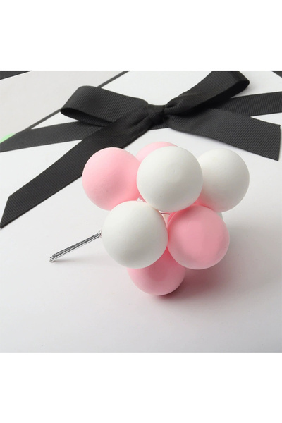 Choice7 Pink White 8Pcs/Bunch 10cm Colorful Clay Balloon Cake Toppers for Wed...
