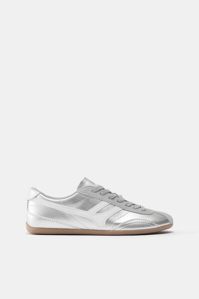 Pull & Bear Metalik retro spor ayakkabı