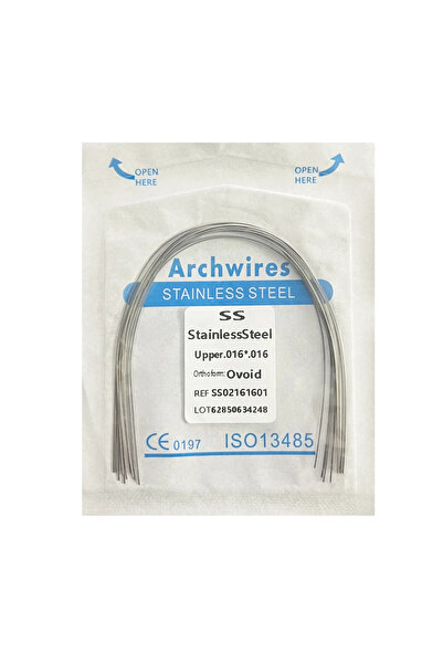 Choice15 أسلاك تقويم الأسنان العلوية 16x16 من الفولاذ المقاوم للصدأ، 10 قطع/ع...