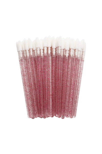 Choice4 Rose red 50pcs 100PCS Disposable Lip Brush Makeup Brushes Lipstick Ap...