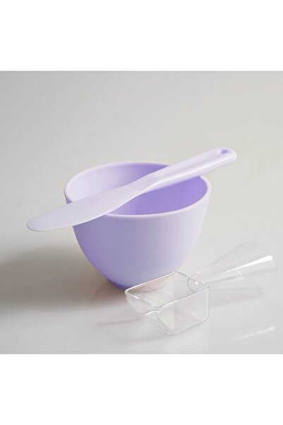 Choice7 Purple Set 3 3/4pcs Face Mask Brush Set Reusable Mask Mixing Bowl Fac...