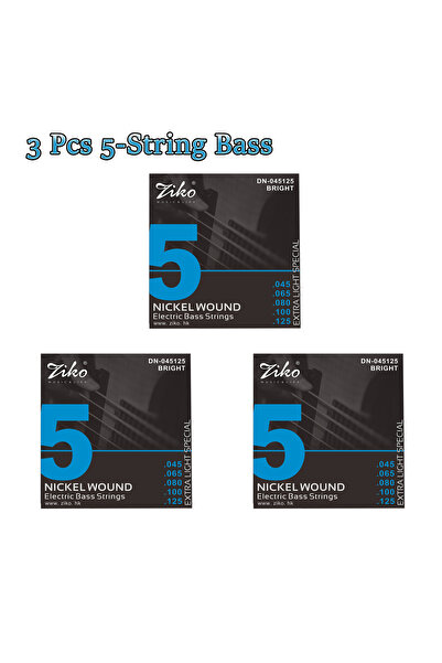 Choice10 مجموعة من 3 قطع من أوتار جيتار البيس الكهربائي ZIKO، 5 أوتار (5/10)،...