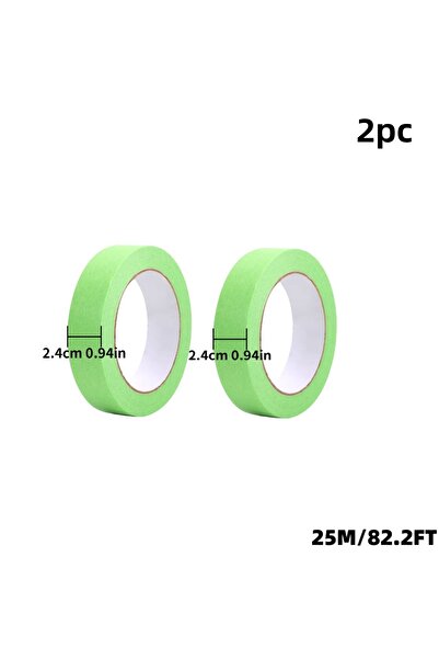 Choice6 شريط لاصق أخضر للدهان، 25 متر، 24 مم × 25 متر × قطعتين، شريط لاصق أخض...