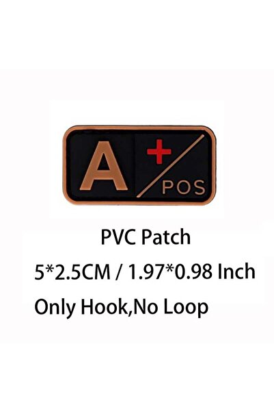 Choice23 25-Orange A POS Small Patch with Hook,PVC Blood Type A B AB O POS NE...