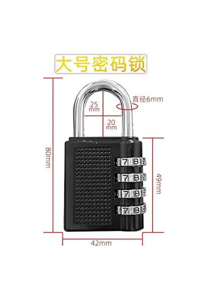 Choice3 black 4 Digit Zinc Alloy Combination Lk Padlk Luggage Anti-theft Weat...