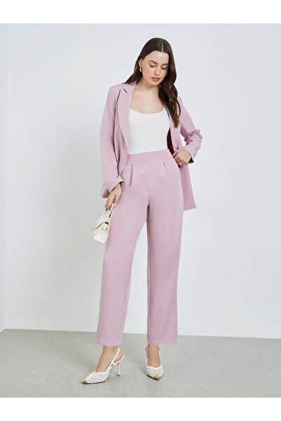 Styli Women Pink Wide Leg Trousers