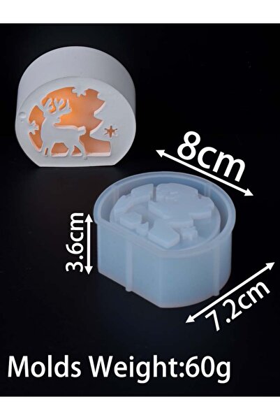 Choice قالب سيليكون دائري الشكل لحامل شموع عيد الميلاد، بتصميم مجوف، مزين برس...