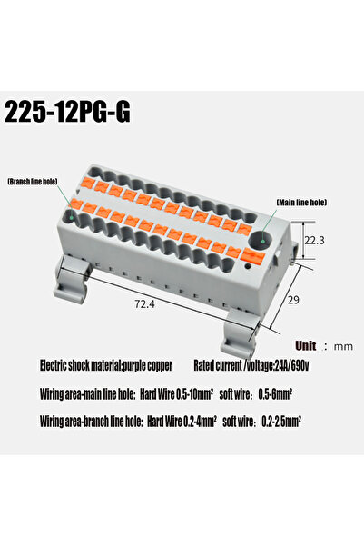 Choice11 225-12PG-G موصلات أسلاك معيارية ثابتة، وصلات مدمج ، إضاءة، طرف توصيل...