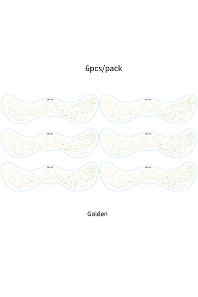 Choice12 ملصقات نمش مزيفة ذهبية-فضية لامعة للنساء، 6 قطع، مقاومة للماء