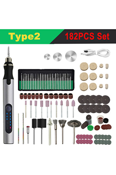 Choice5 Type2 182PCS Set 4.2V 5000-10000-18000r Electric Mini Grinder Engravi...
